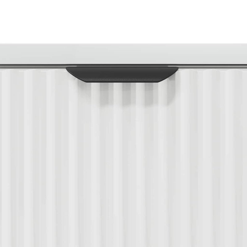 63.5cm W Manufactured Wood Bedside Table, High Gloss White