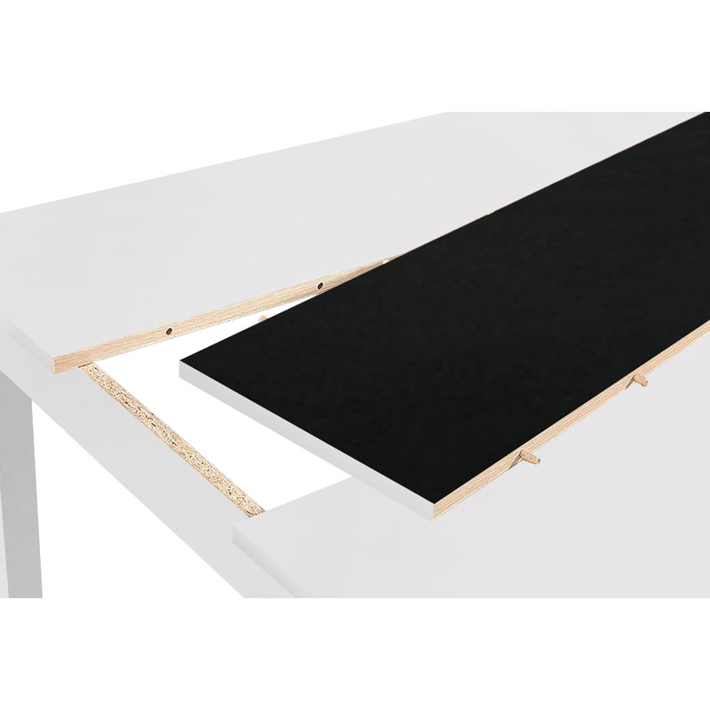Fauzan Dining Table, 75cm H x 160cm L x 90cm W, White/Black