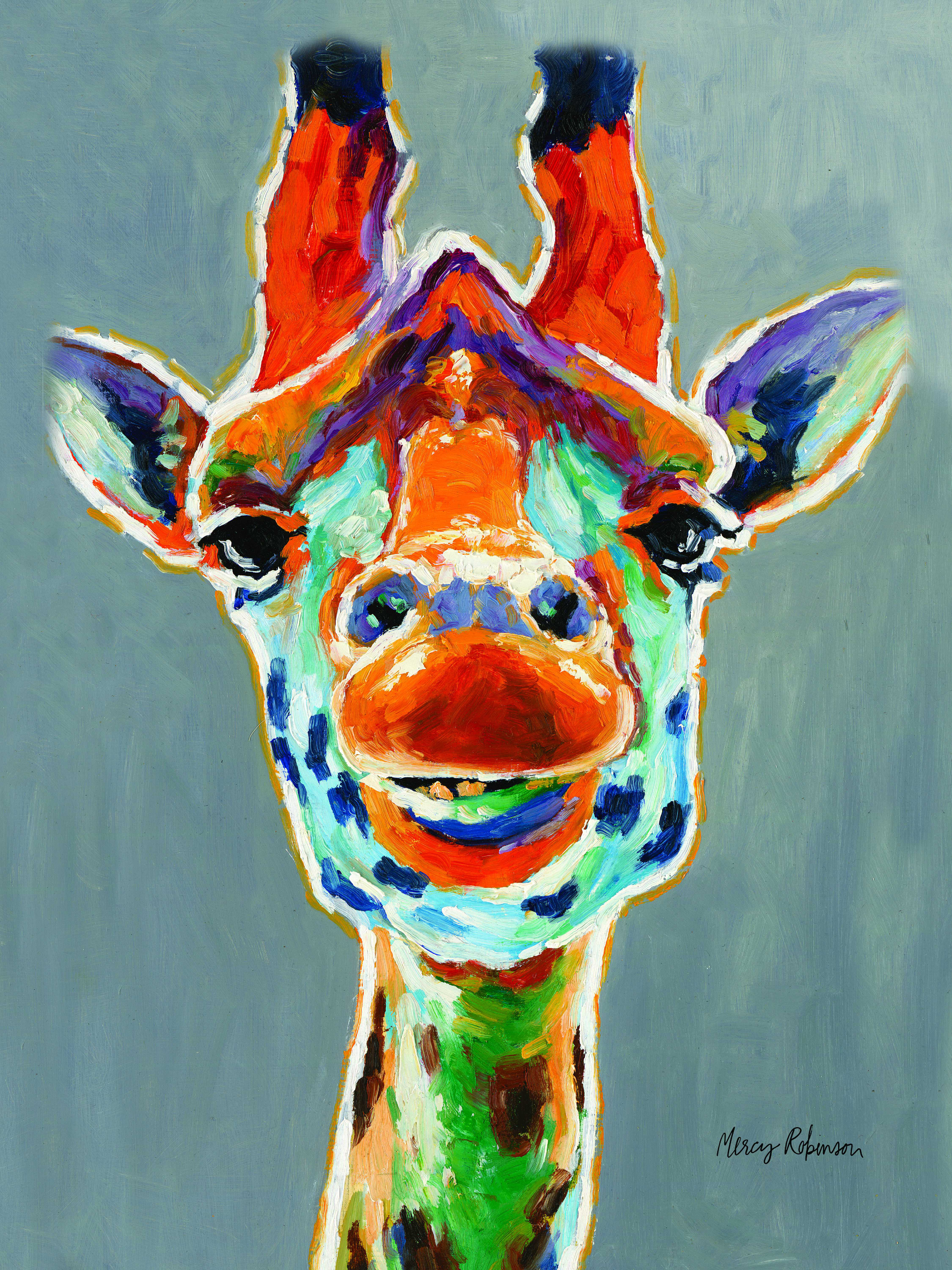 colorful giraffe painting