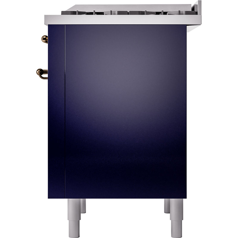 ILVE Nostalgie II 36 Dual Fuel Range, knobs, Midnight Blue/Bronze, Natural Gas