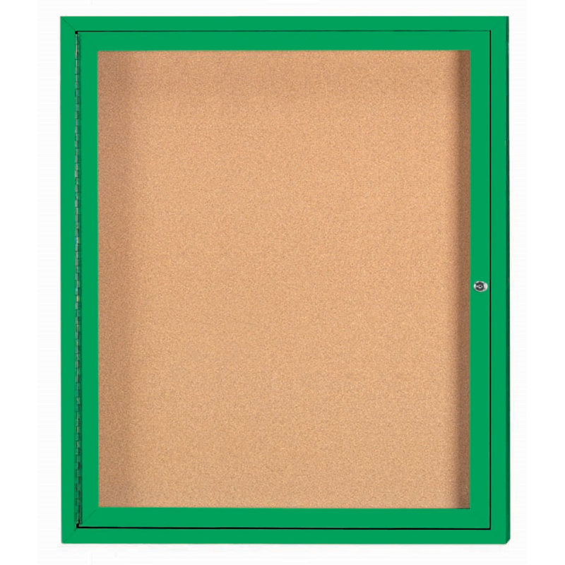 Panneau d'affichage mural fermé avec éclairage DEL, Vert, Un, H 36 po x l 30 po