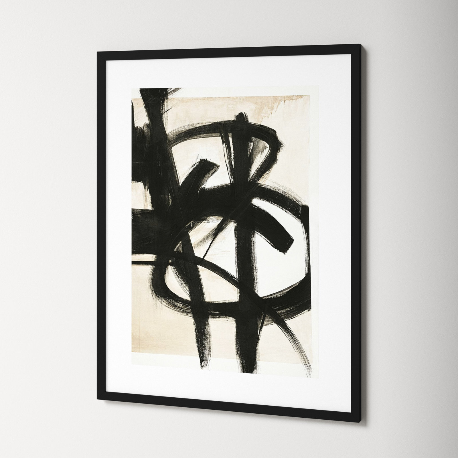 Graphical Shapes 7 Print, 35.12" H x 27.12" W x 0.88" D, Black Framed Paper