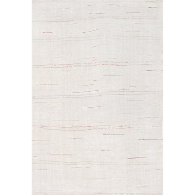 Ivoire noué à la main de conception unique 5 pi 1 po x 8 pi Tapis décoratif po