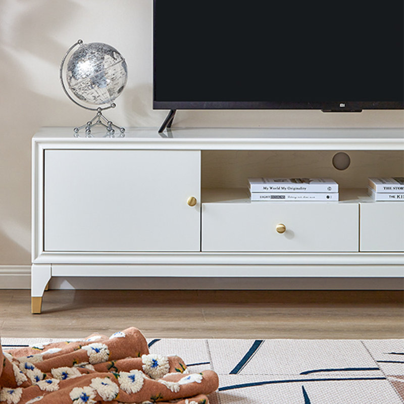 Meuble télé blanc clair, 78.74"