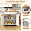 Îlot de cuisine sur roulettes, chariot de rangement à roulettes avec grande armoire, tiroir, support à épices et porte-serviettes, utilitaire de service de cuisine, tablette réglable à 3 positions (blanc)-200412497