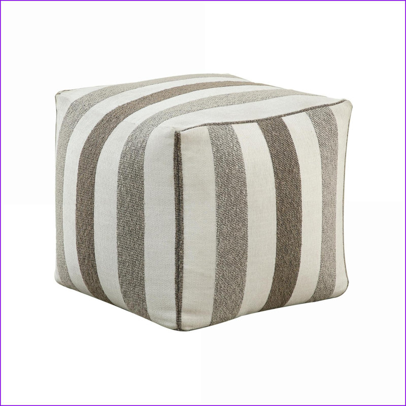 Ottoman Modern Square Multi-Color Jacquard Fabric Non-Slip Pouf for Seating/Footrest, 16x16x16 | Multicolor | Textile
