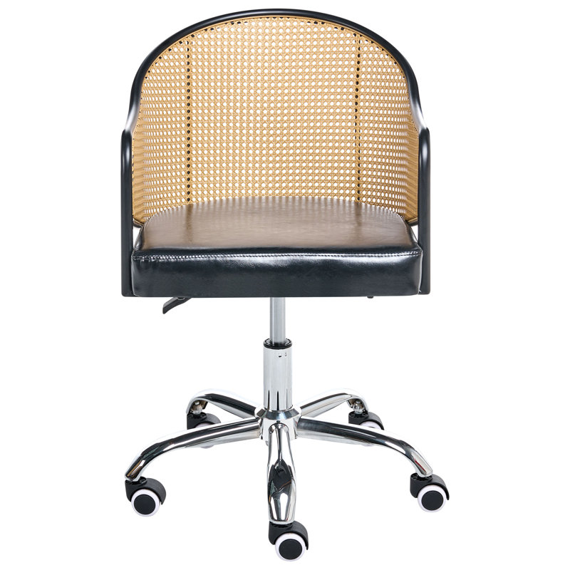 Desk Chair REDDING Faux Leather, Black