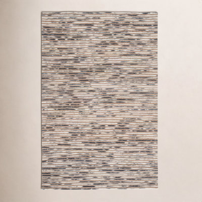 Cocci Natural Gray Hand-Loomed Striped Jute Rug