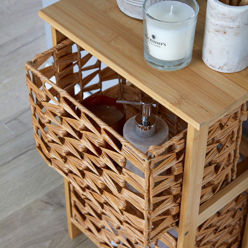 Almeer 2 Rattan Drawer Bamboo Storage Unit