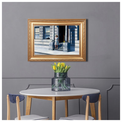 Summertime by Edward hopper Framed Size:30x36 inches,Image Size:20x30 inches,Silver Edge Frame The World Classic Art Reproductions,Wall Art for Home Decor
