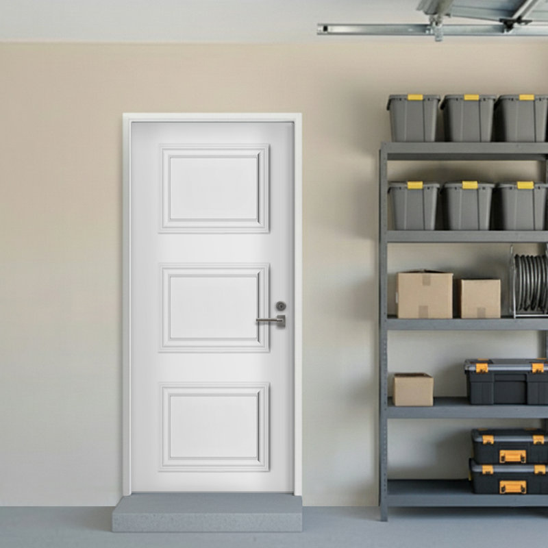 Dalle de porte intérieure en composite à l'épreuve du feu Palazzo 3, 80 po x 32 po, Blanc, Gauche