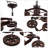 7-Light Retro Industrial Metal Gear Pendant Light