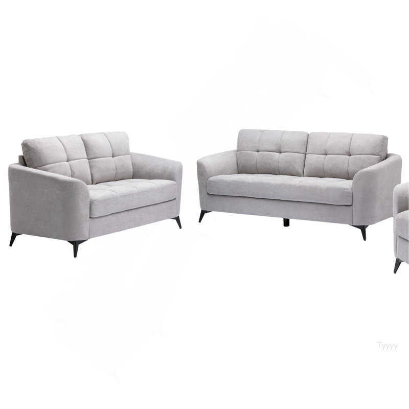 Ensemble de canapé-lit en tissu tissé gris clair Callie