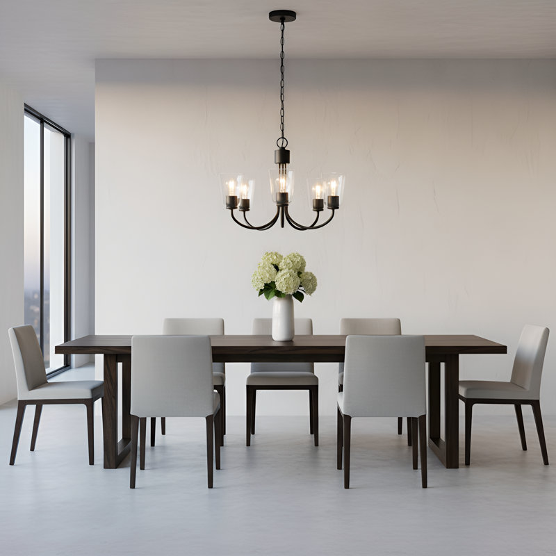 Lustre à cinq lumières Miles de Génération Lighting , H 17,375 po x l 21 po x P 21 po, Nuit noire, 5 lumières