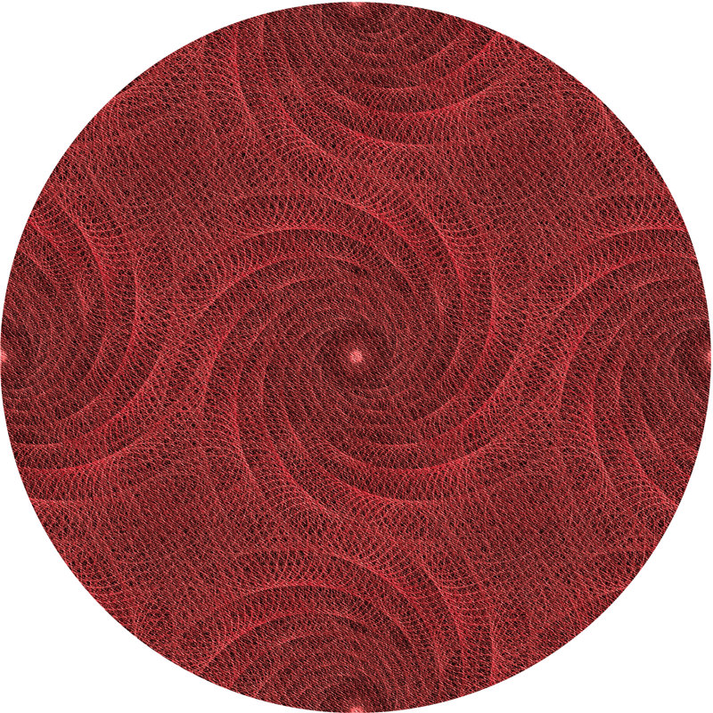 Tapis abstrait en laine rouge, Rond 6 pi