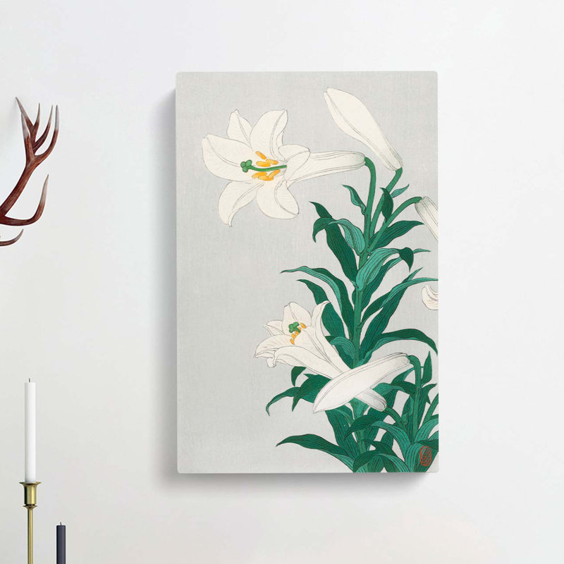 White Lilies by Ohara Koson - Wrapped Canvas, 76cm H x 50cm W x 3cm D
