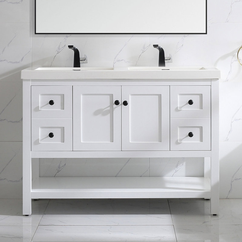 Ensemble de meuble-lavabo double 49 po Mclamb, Blanc