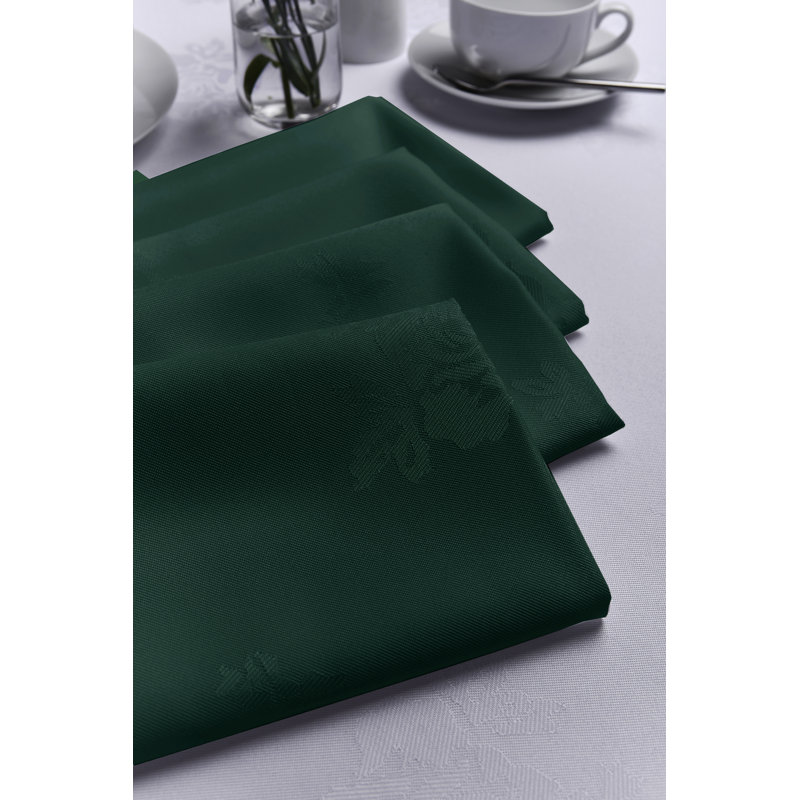 Ishaan Polyester Floral Square Napkin, Forest