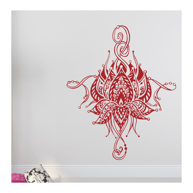 Décalcomanie murale fleur lotus Buller, Rouge