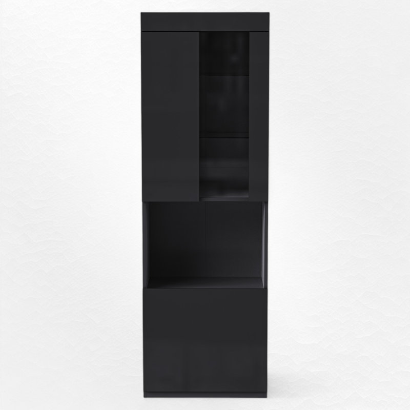 Armoire de rangement pour garde-manger de 66,9 po Gwinevere, Noir, noir, noir, noir