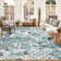 Oriental Machine Washable Rug with Rubber Backing for Farmhouse Floral Non-Slip Living Room Rug Easy-Cleaning Colorful Floor Carpet for Bedroom Dining Room Nursery Playroom