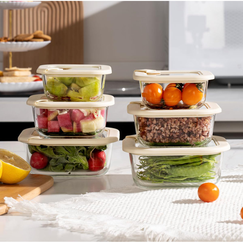 Contenants en verre pour aliments avec couvercles en verre