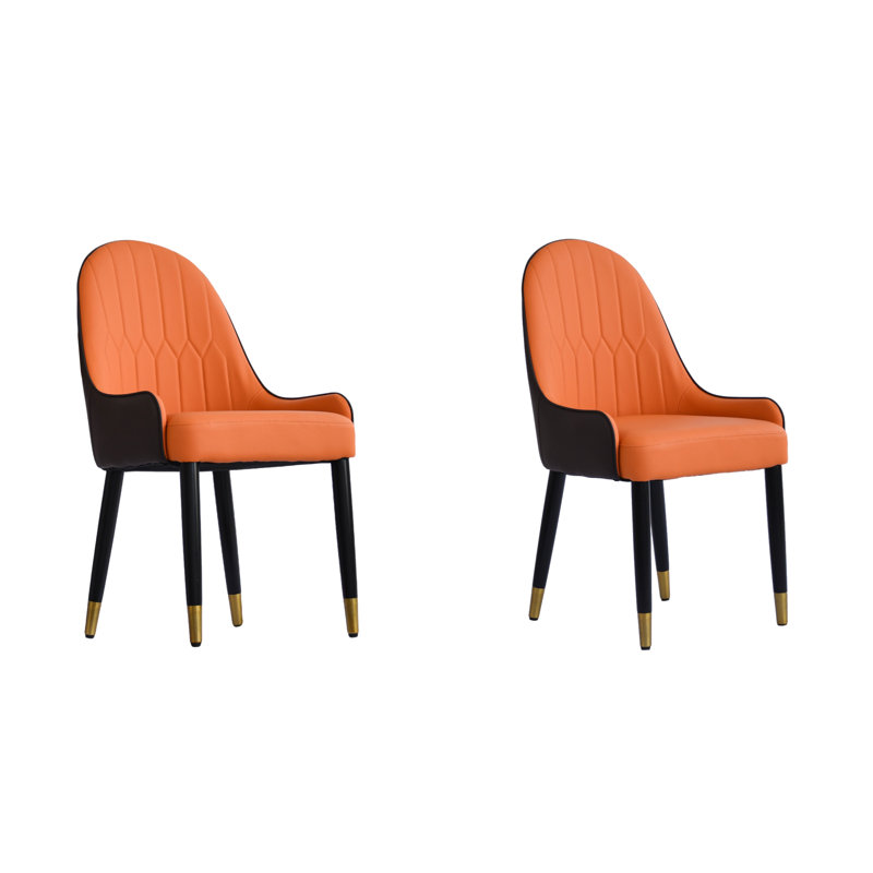 Chaise de salle à manger Azelene, Orange / brun