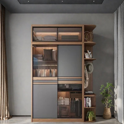 Garde-robe moderne simple en verre