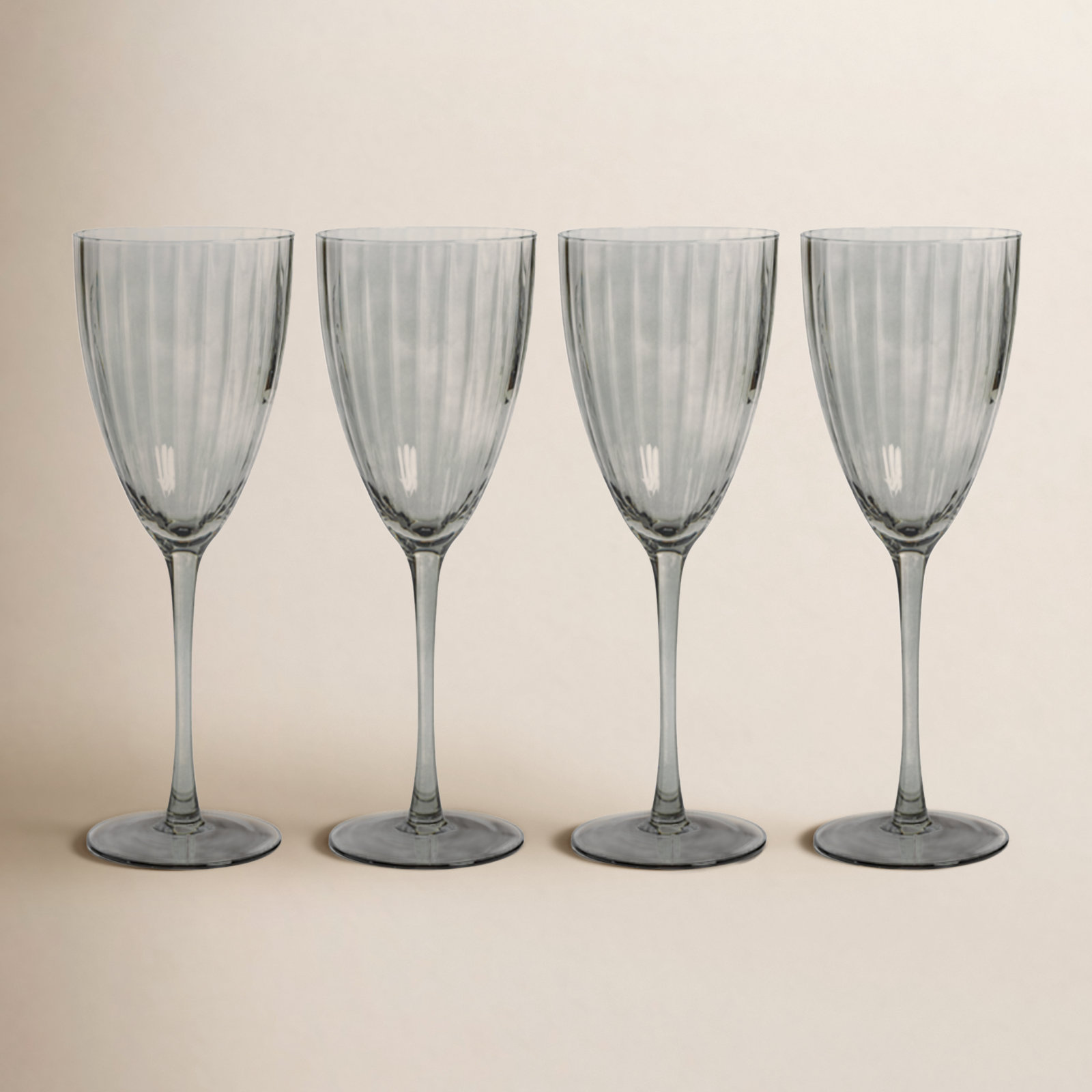 Boulder Optic White Wine Glasses, Smoke