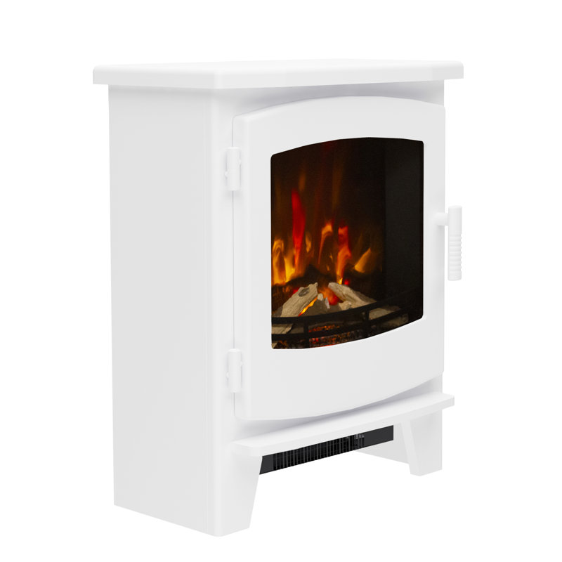 Beacon Freestanding Timber Electric Stove, 59.9" H x 48.6" W x 29.2" D, Ash White
