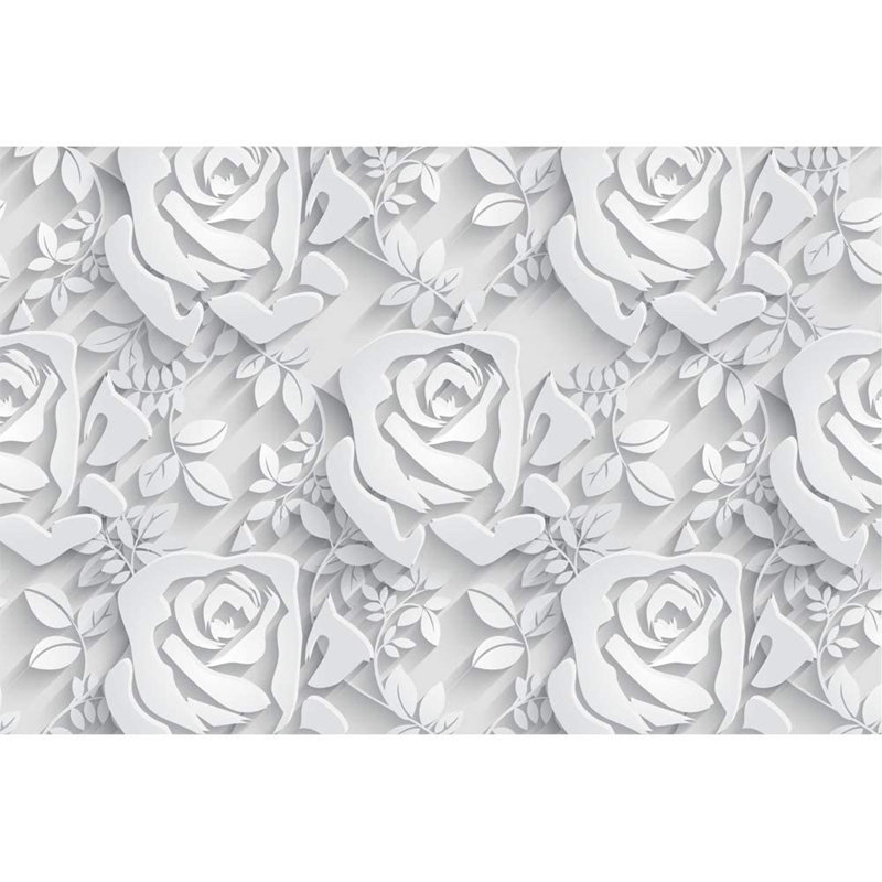 Murale lisse L 144 po x l 100 po Minimalist Botanical Lines, Blanc, L 100 po x L 144 po
