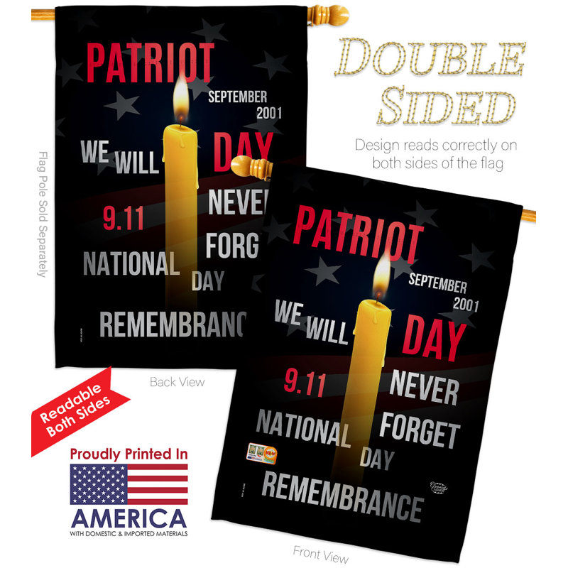 Bannière 40 x 28 po en polyester 9/11 Remembrance