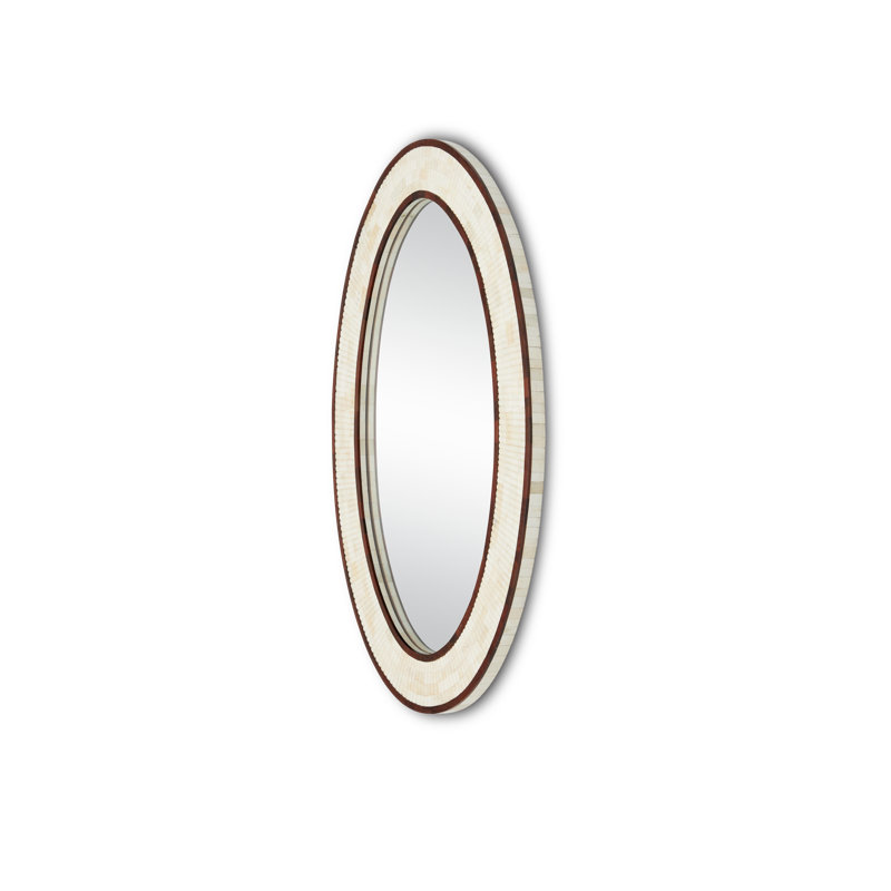 Andar Solid And Engineered Wood Oval Wall Mirror