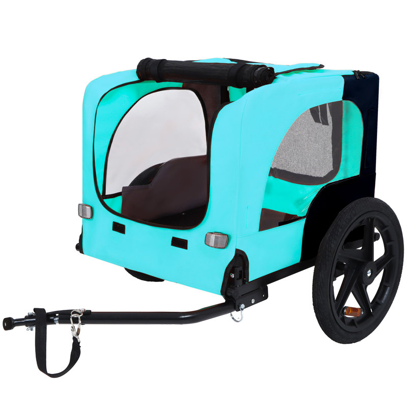 Chariot pour chien avec bicyclette, adapté aux petits et moyens animaux, cadre de chariot pliant facile, roue à dégagement rapide, plancher antidérapant, laisse intérieure