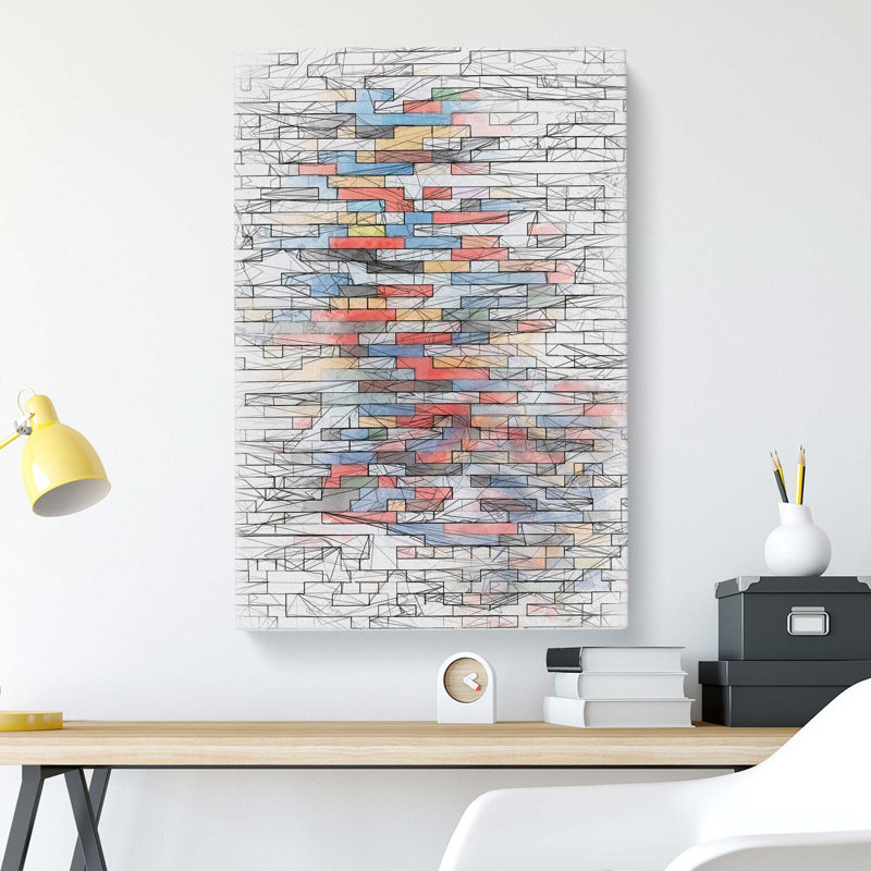 Toy Bricks In Abstract - Wrapped Canvas Print, 50cm H x 35cm W x 3cm D