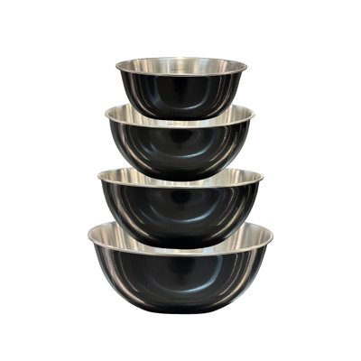 Buckingham Stainless Steel Set Of 4 Color Coated Mixing Bowls  
