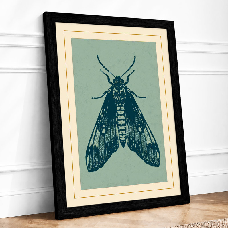 Sage Moth Study Botanical - Print, A1 - 84.1 x 59.4 cm, Black