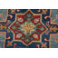 Tapis bleu en laine noué à la main de conception unique 12 pi 1 po x 17 pi 7 po