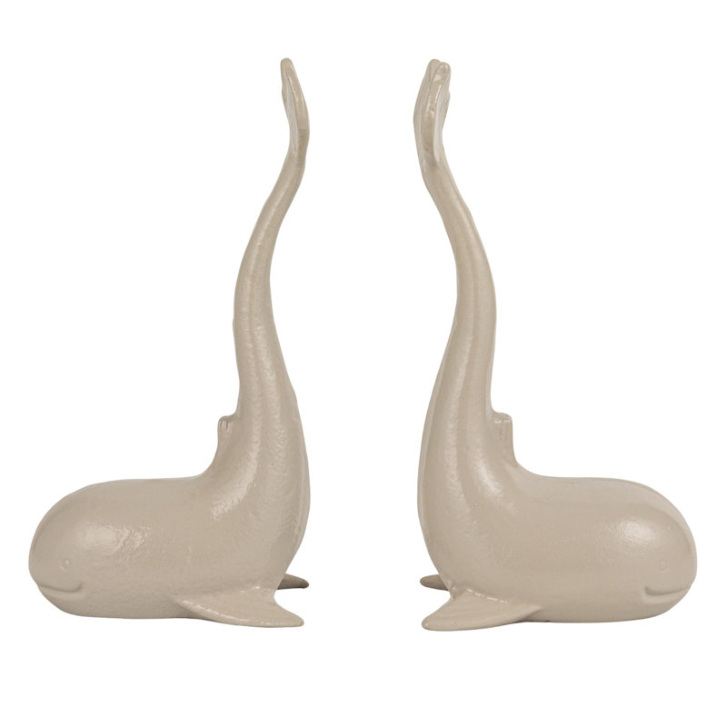 Whale-Shaped Cast Iron Bookends