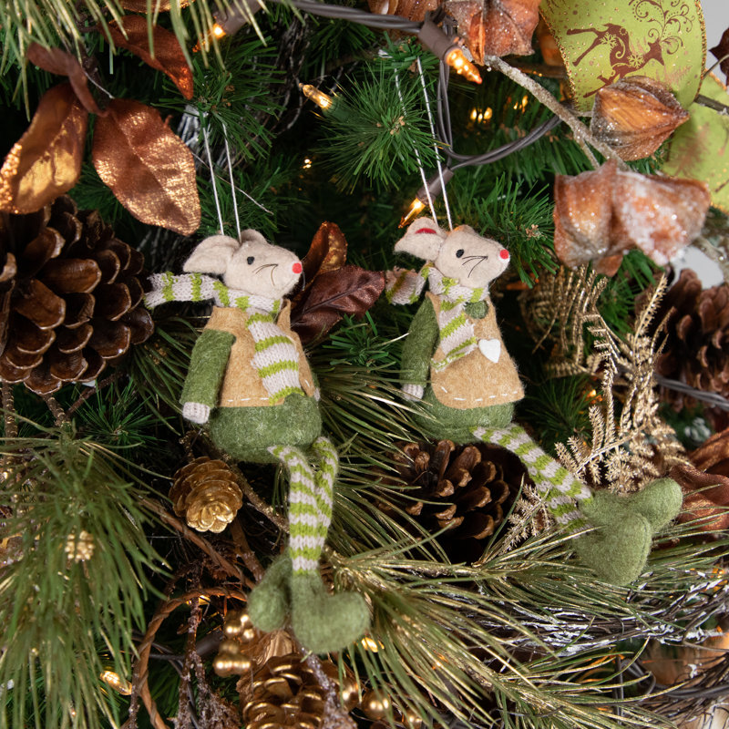 Northlight Seasonal Boy and Girl Mice Christmas Ornaments | Wayfair