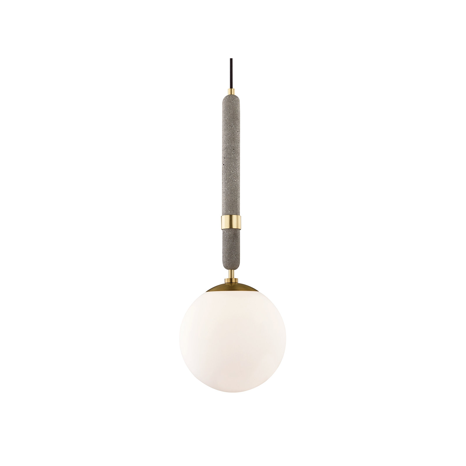 Harley Single Light Glass Pendant, Aged Brass, 26.75" H x 9.5" W x 9.5" D