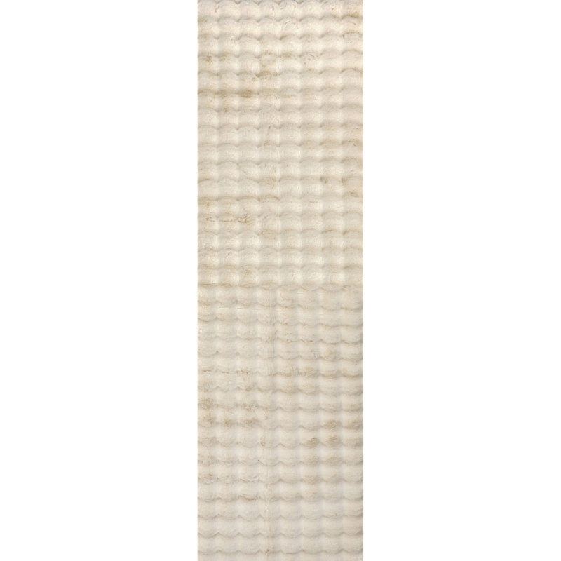 Jeni SuperiorWash Solid Faux Rabbit Machine Washable Area Rug, Runner 2'6" x 10'