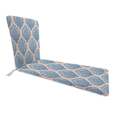 74" x 22" Outdoor Chaise Lounge Cushion with Ties and Loop