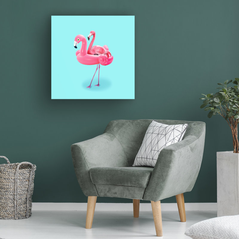 «Flamingo on Resort», reproduction sur toile tendue, H 14 po x l 14 po x P 2 po