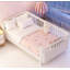 Lit plateforme simple en bois pour enfants avec garde-corps de sécurité, fabrication durable en bois de pin et en panneau de fibres à densité moyenne, finition blanche-1196893541
