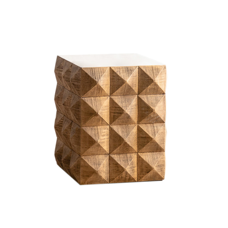 24.21" Brown Rectangular Solid Wood End Tables