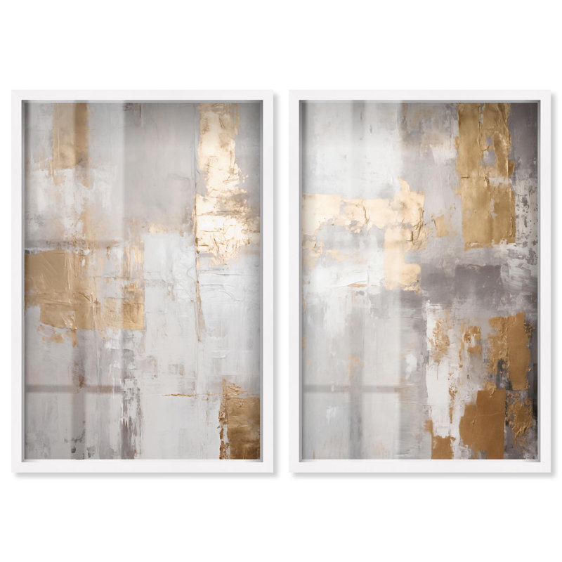 Tranquility Gold Art , 31" H x 21" W, White