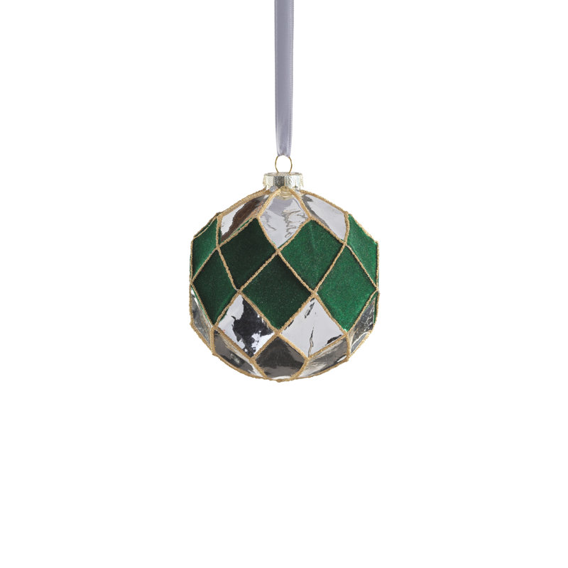 Ensemble d'ornement en verre Messina Verde 6 pièces, boule