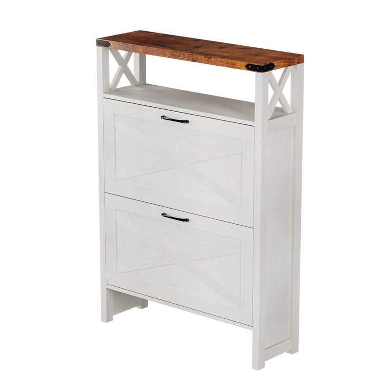 2-Door Barn Door Traie With 1 Shelf 31.5" Width