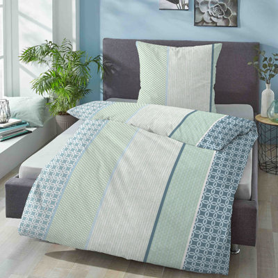 Cotton Striped Duvet Cover Set with Pillow Shams Included